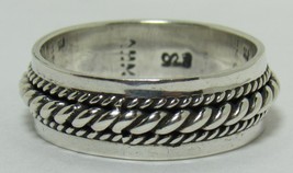 AHM  925 Sterling Silver Ring Sz 7.75 Weave Raised Rope 6MM Band 4g - €17,31 EUR