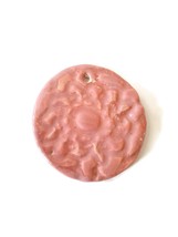 Large Circle Necklace Pendant For Statement Jewelry Making, Pink Clay Charm 60mm - £9.56 GBP