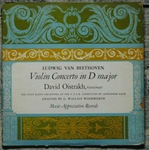 Ludwig Van Beethoven Violin Concerto in D Major Music Appreciation Record Album - £6.58 GBP