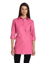 NEW Foxcroft Pink Erin Oxford Adjustable Sleeve Tunic Shirt~Size 16~Shaped Fit - £51.43 GBP