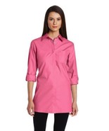 NEW Foxcroft Pink Erin Oxford Adjustable Sleeve Tunic Shirt~Size 16~Shap... - £51.77 GBP