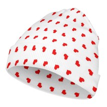 Mondxflaur Red Hearts Winter Toddler Beanie Hats Warm Baby Knit Caps for... - £13.58 GBP
