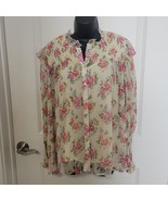 Sundance Catalog Amelia Floral Sheer Blouse Top w/Cami Boho Peasant Size... - $40.60 CAD