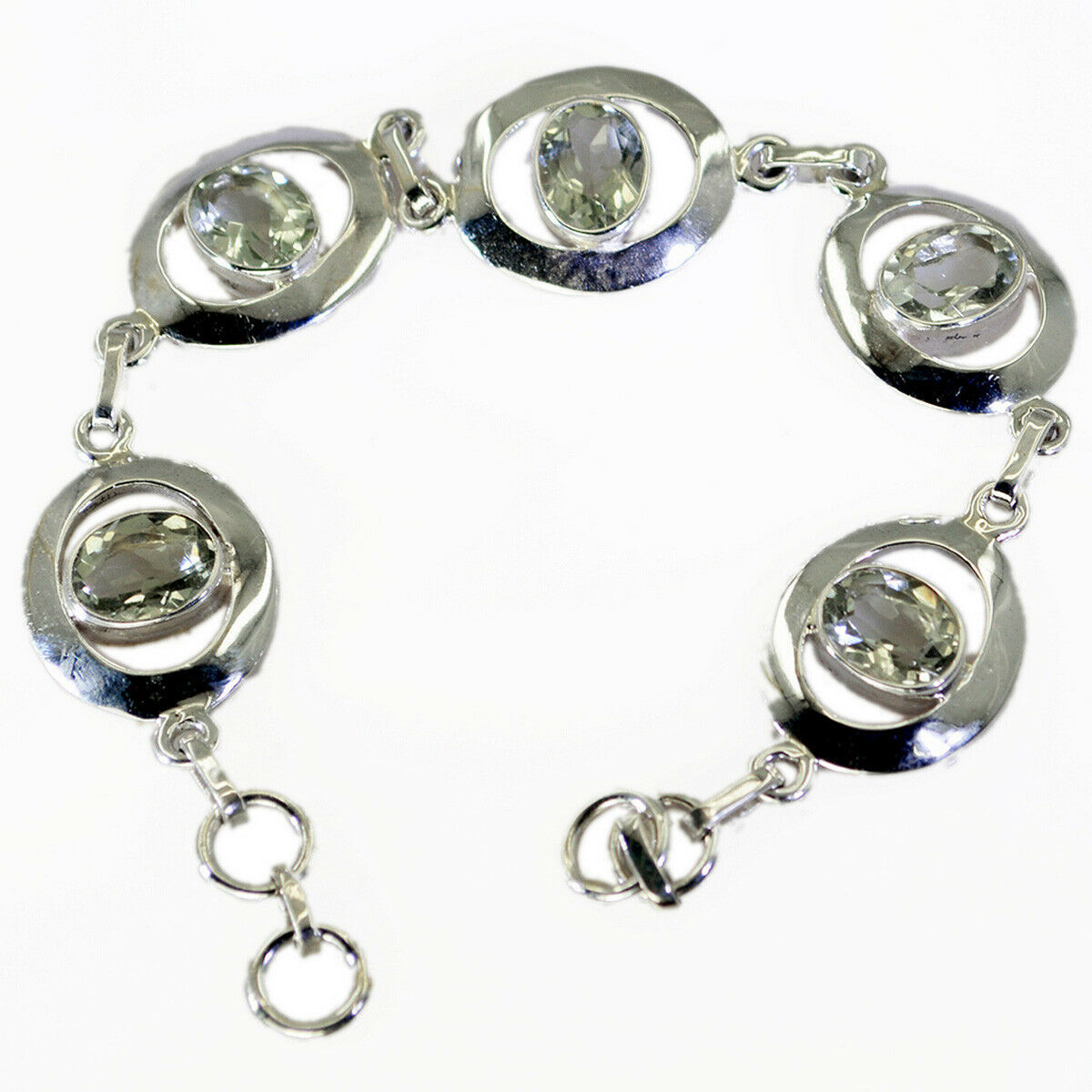 bewitching Green Amethyst 925 Solid Sterling Silver Green Bracelet commo... - $32.66