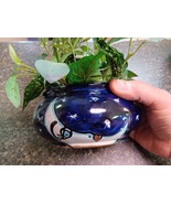 Moon Stars Terracotta Pottery Wall Pocket Planter Hand Painted Mexico - $29.69