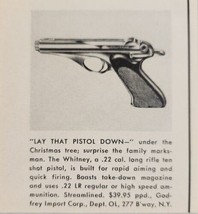 1956 Print Ad The Whitney .22 Cal. LR 10 Shot Pistol Godfrey Import New York,NY - £5.67 GBP