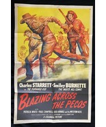 Blazing Across The Pecos One Sheet Movie Poster 1948 Durango Kid - £186.54 GBP