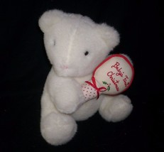 10&quot; Vintage Eden Baby&#39;s First Christmas Teddy Bear Rattle Stuffed Animal Plush - £52.38 GBP