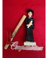 Vintage 3 Piece Graduation Cake Toppers Plastic Male Figure Diploma &amp; Co... - $10.78 CAD