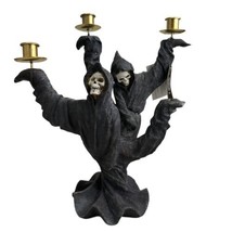 Martha Stewart Grim Reaper Skull Taper Candle Candelabra Holder Halloween Damage - £31.64 GBP