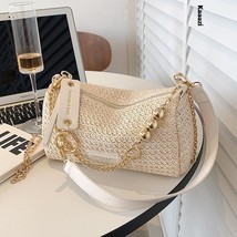 Versatile Straw Woven Handbags For Women Crossbody Bags Casuals Woven Shoulder B - £50.70 GBP