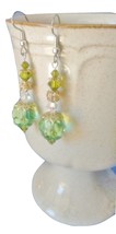 GREEN EARRINGS, Green Jewelry, Green,Gold &amp; Green Earrings, Swarovski Crystal Gr - £9.83 GBP