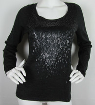 Eileen Fisher sweater 100% Merino Wool Scoop neck Black Womens Size S - $36.58