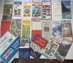 18 Vintage Road Maps United States Hawaii Canada Europe Shell Esso Exxon Lot 70s - £19.38 GBP
