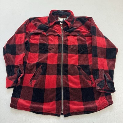 Ralph Lauren Buffalo Plaid Work Zip Chore Jacket S Red Black USA Fishing... - $39.59