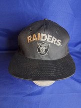 Vintage 90’s Oakland Raiders Black Snapback Hat Cap AJD CLEAN! - £121.46 GBP