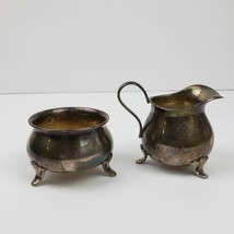 Lutz &amp; Weiss Silver Milk Creamer Jug Sugar Bowl Set Potbelly German Patina LWMS - £59.91 GBP