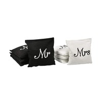 GoSports Wedding Theme Cornhole Bag Set - Includes 4 Black &#39;Mr&#39; Bags and... - £30.10 GBP