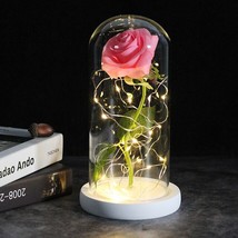 LED Enchanted Galaxy Rose 24K Gold Flower With Fairy String Lights white base pi - £22.58 GBP