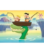 HANNA BARBERA &quot; FRED &amp; BARNEY FISHIN&quot; FLINTSTONES ANIMATION GICLEE  ART ... - €213,47 EUR