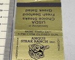 Vintage Matchbook Cover  Angus Steak Ranch restaurant Pensacola, FL gmg ... - £9.75 GBP