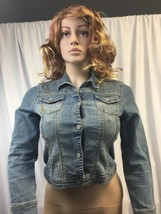 Limited Too M/12 Blue Jean Embroidered Basic Jacket Everyday Long Sleeve Fall - £8.43 GBP