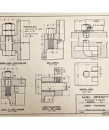 McGill University Screw Fastenings 1965 Mechanical Drawing Print Enginee... - $40.99 CAD