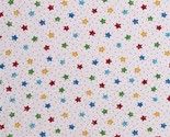 Flannel Colorful Stars Allover on White Kids Cotton Flannel Fabric BTY D... - $9.95