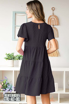 Heimish Swiss Dot Short Sleeve Tiered Dress - £28.99 GBP