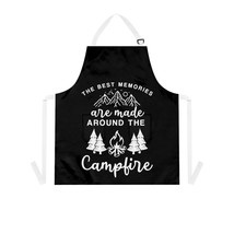 Personalized Grilling Apron with Campfire Graphic, 100% Polyester, Black... - £22.23 GBP