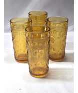 Vintage BROCKWAY GLASS 8 Ounce Flat Tumblers AMERICAN CONCORD AMBER - Se... - $26.38