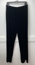 Vintage Cachet Velvet Wide Leg Pants Sz 16 Black Pull On Casual Made In USA - $19.99