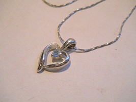 Heart Pendant Necklace with Crystal Stone (Stamped 18 KRGB) - £4.28 GBP