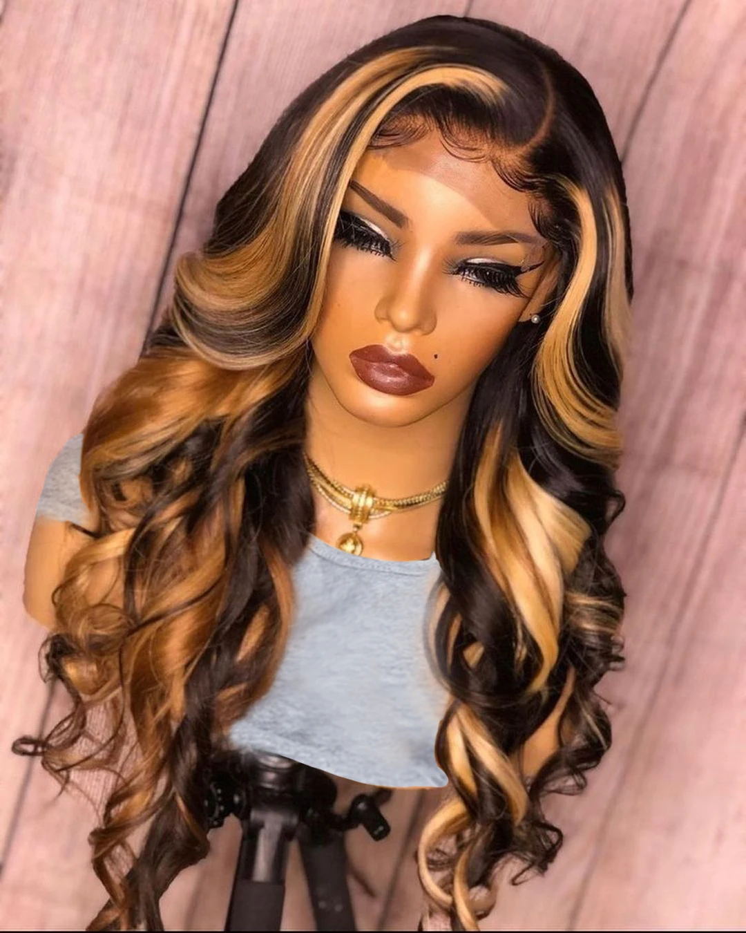 360 HD Lace Frontal Wig 4/27 Highlight Wig Body Wave 13X6 13X4 Lace Front Wi - £62.66 GBP+