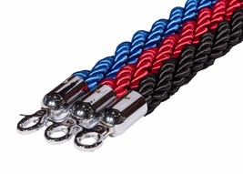 CLOSEOUT! 5 Ft 1 1/4&quot; Diameter Braided Stanchion Rope with Chrome Hook Ends - £19.15 GBP