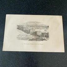 1877 Old London Bridge Thames England English History Vintage Print - $12.42 CAD