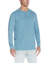 Weatherproof Vintage Men&#39;s Long Sleeve Brushed Jersey Henley T-shirt Adriatic-Sm - $21.99