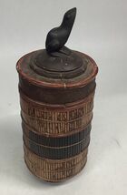 Indonesian / Balinese Handcrafted Bamboo Carved Frog Toad Container W/ Lid - $19.79