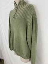 Pendleton Mens L Green 1/4 Zip Pullover Cotton Sweater - £21.93 GBP