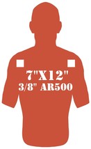 3/8&quot; AR500 Combatant Silhouette 7&quot; x 12&quot; Steel Shooting Gong Range Targe... - $53.99