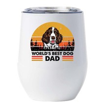World&#39;s Best English Springer Dog Dad Wine Tumbler 12oz Cup Gift For Dog Lover - £18.15 GBP