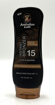Australian Gold Instant Bronzer 15 Lotion Sunscreen Water Resistant 8 oz - £15.80 GBP