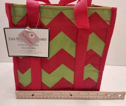 The Royal Standard Insulated Wine Travel Bag Green Chevron Red Trim  Brand New - £8.14 GBP
