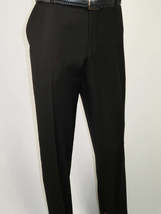 Men's MONO Turkey Slacks 100% Wool Plain Front Regular Fit 2501-01 Black image 3