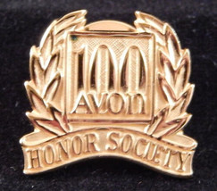 AVON 100 Honor Society Gold Tone Metal Pin Lapel - $7.44