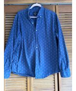 American Eagle Blue Pink Flamingo Long Sleeve Button Up Shirt Mens size ... - $10.01