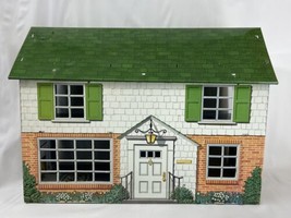 Vintage 1950's Louis Marx MAR Toys Lithograph Tin Dollhouse 2 Story Colonial - $56.99