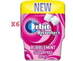 Orbit Refresher&#39;s Bubblemint Sugar Free Chewing Gum Tubs - 6 x 67g - £34.30 GBP