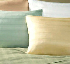 Sferra Logan Standard Pillow Sham Golden Butter Striped Sateen Italy New - $35.90