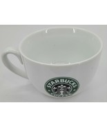Starbucks White Easy To Hold Green Logo Soup Coffee Mug 2006 - £16.47 GBP